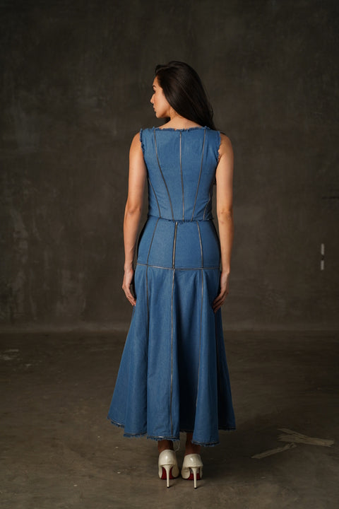 Zuri Aqua Maxi skirt