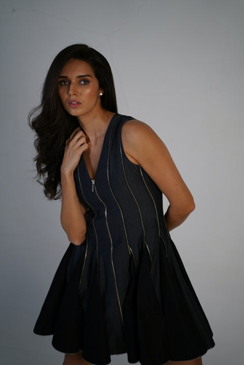 Lead Denim Mini Panel Dress