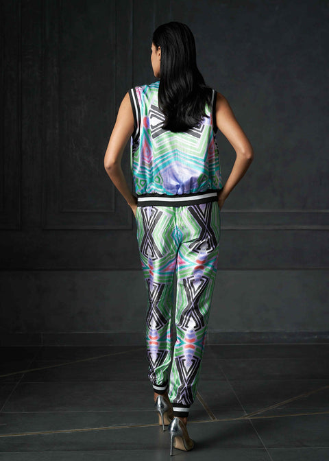Wabi Sabi in Lilac Sleeveless Reversible Bomber Jacket