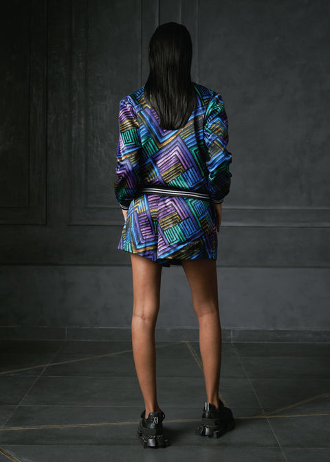 Zing in Blue Printed Skorts