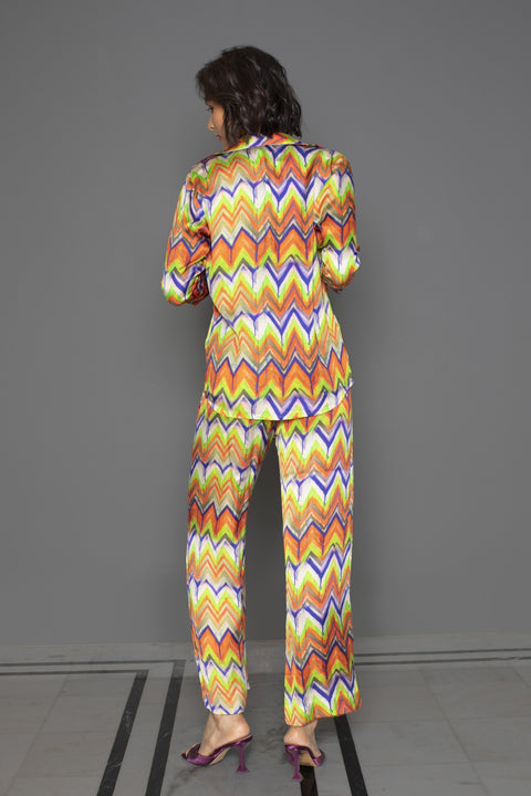 Chevron Orange Straight Pants