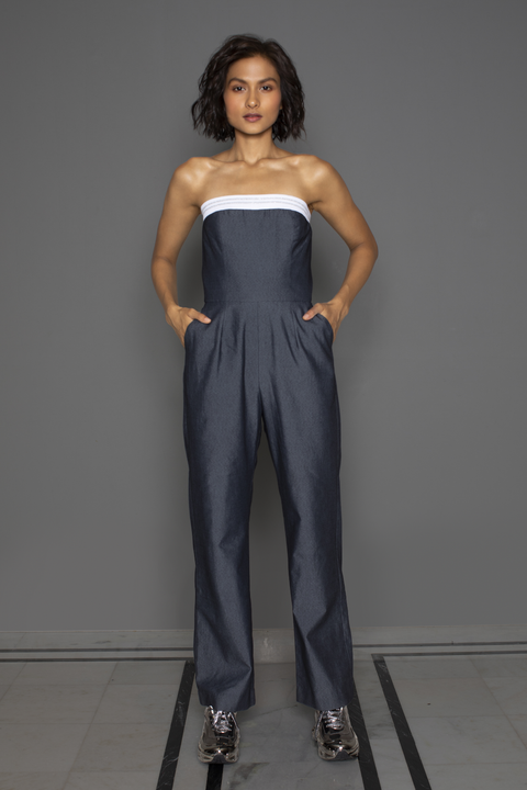 Charcoal Tube Straight Jumpsuit