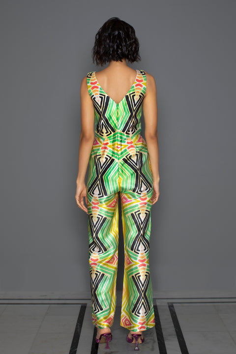 Wabi Sabi In Yellow Sleeveless Jumpsuit