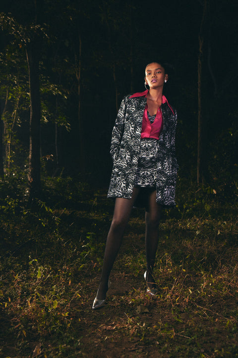 Pasha patchwork embroidered long jacket