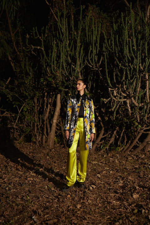 Willow patchwork embroidered long jacket