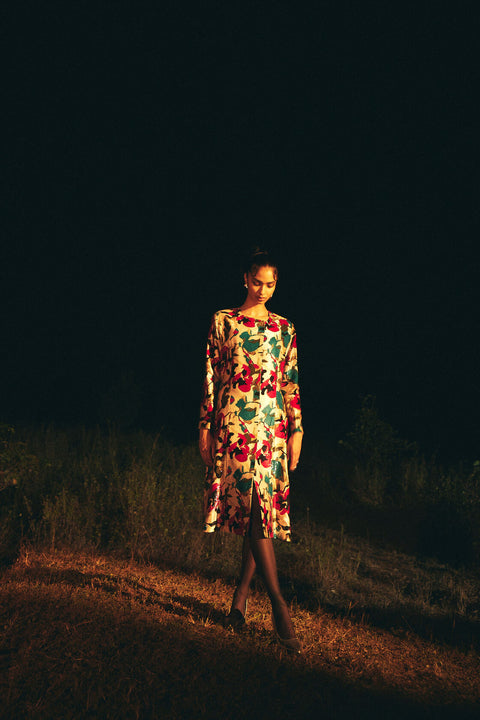 Iris embroidered long jacket