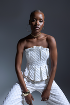 Ellen White Cross Tuck Corset