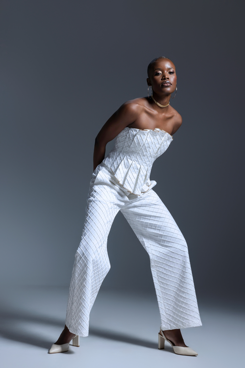 Ellen White Cross Tuck Corset