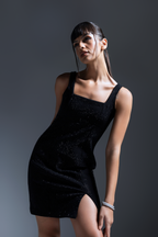 Saira Black Diamond Dress
