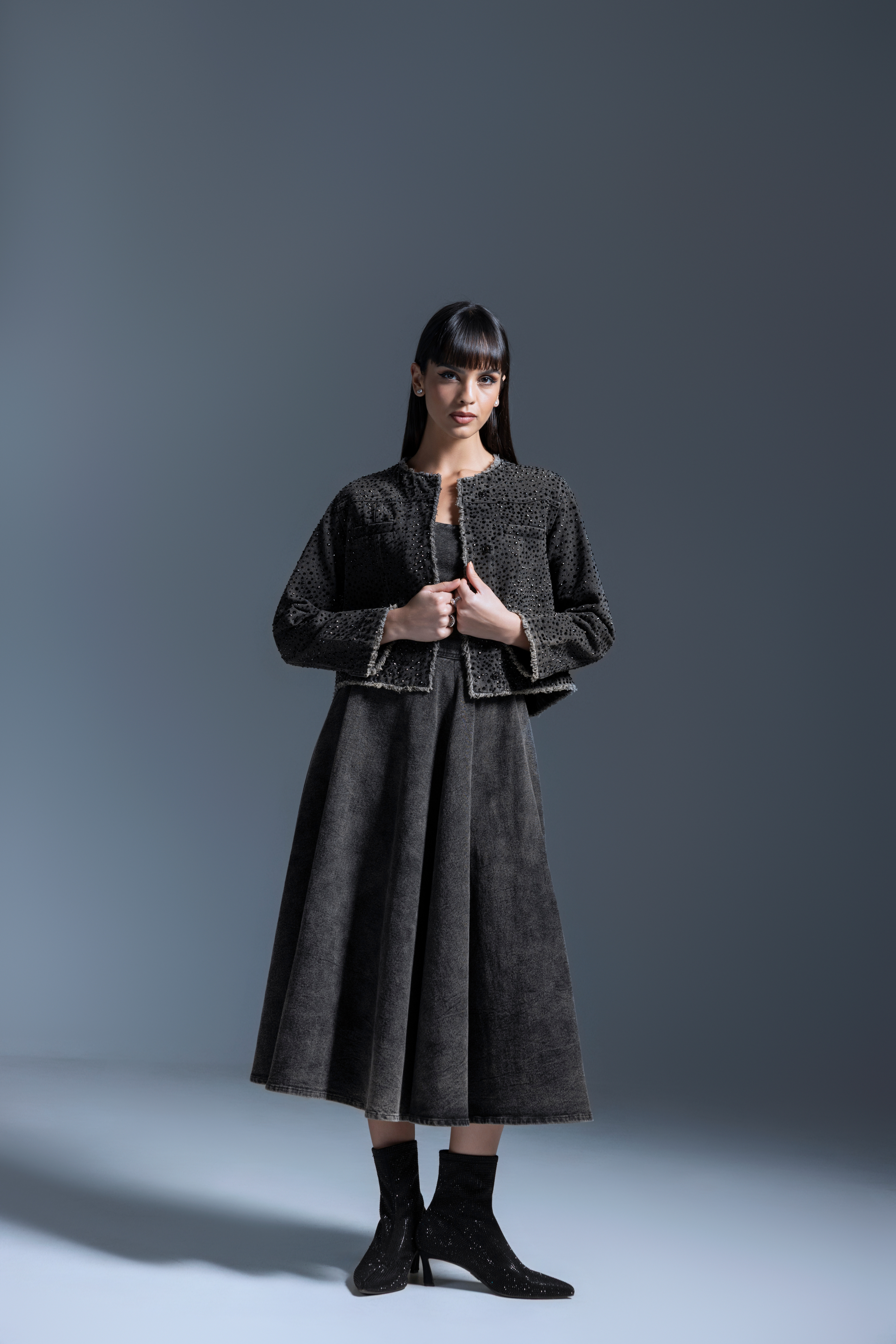 Moira Charcoal Dress