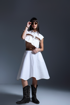 Pasha White Crop Shirt