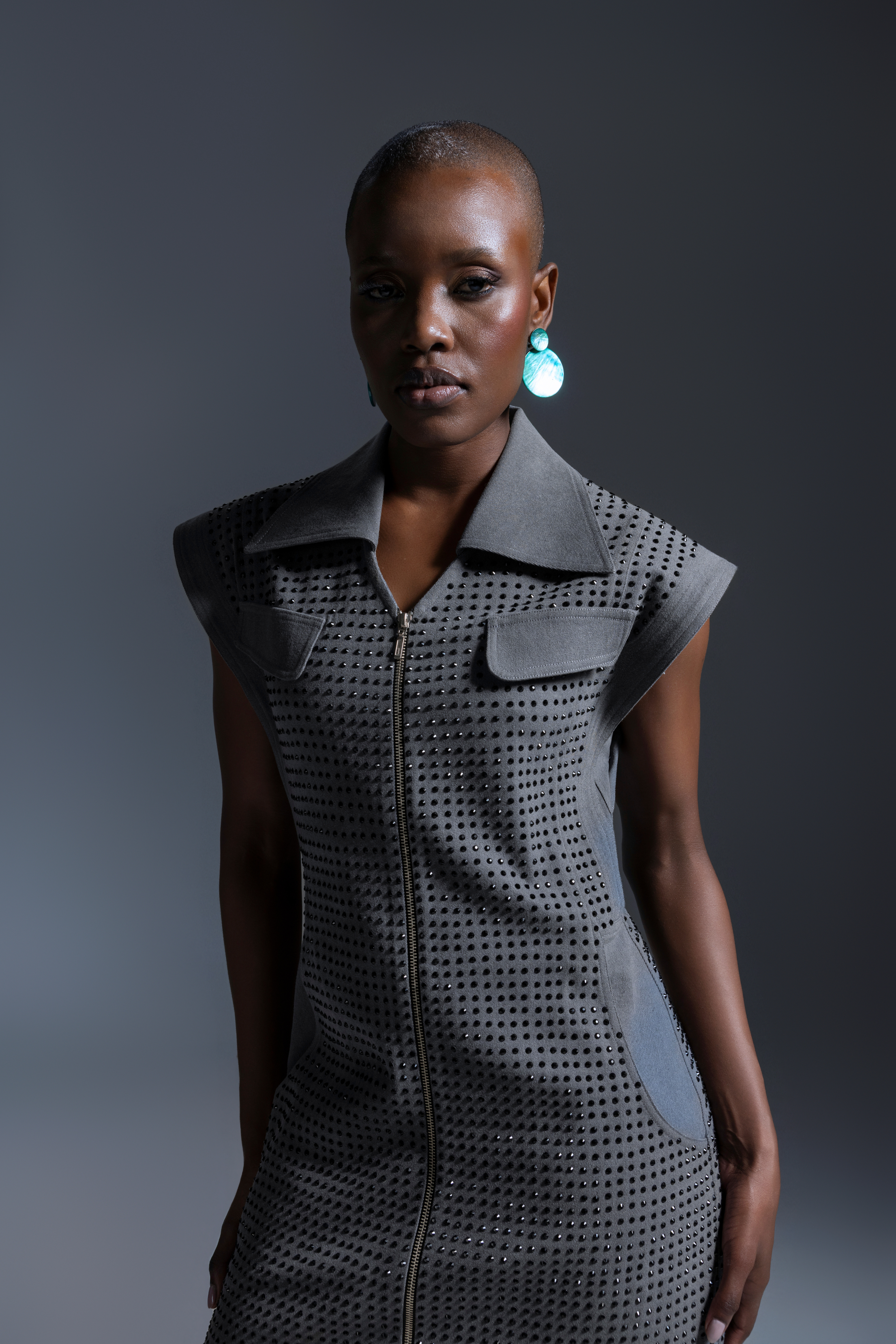 Alexis Grey Embellished Dress