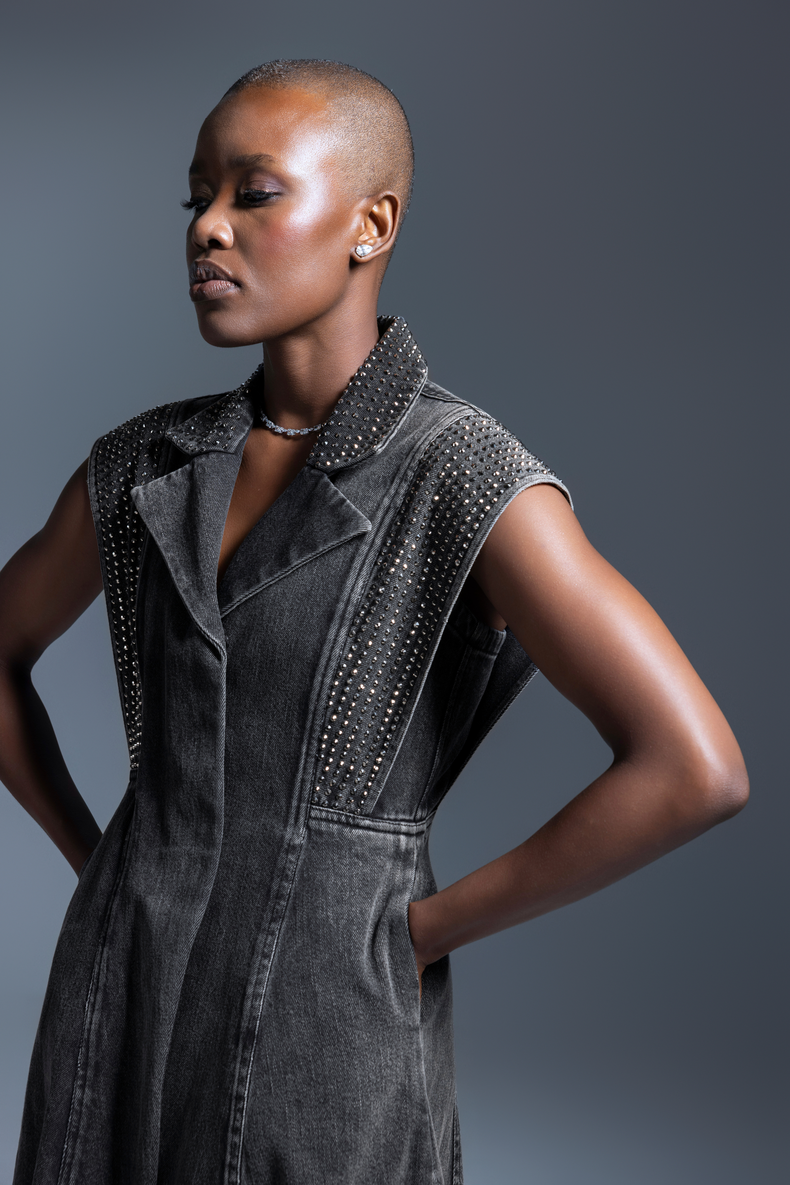 Pheobe Charcoal Studded Trench