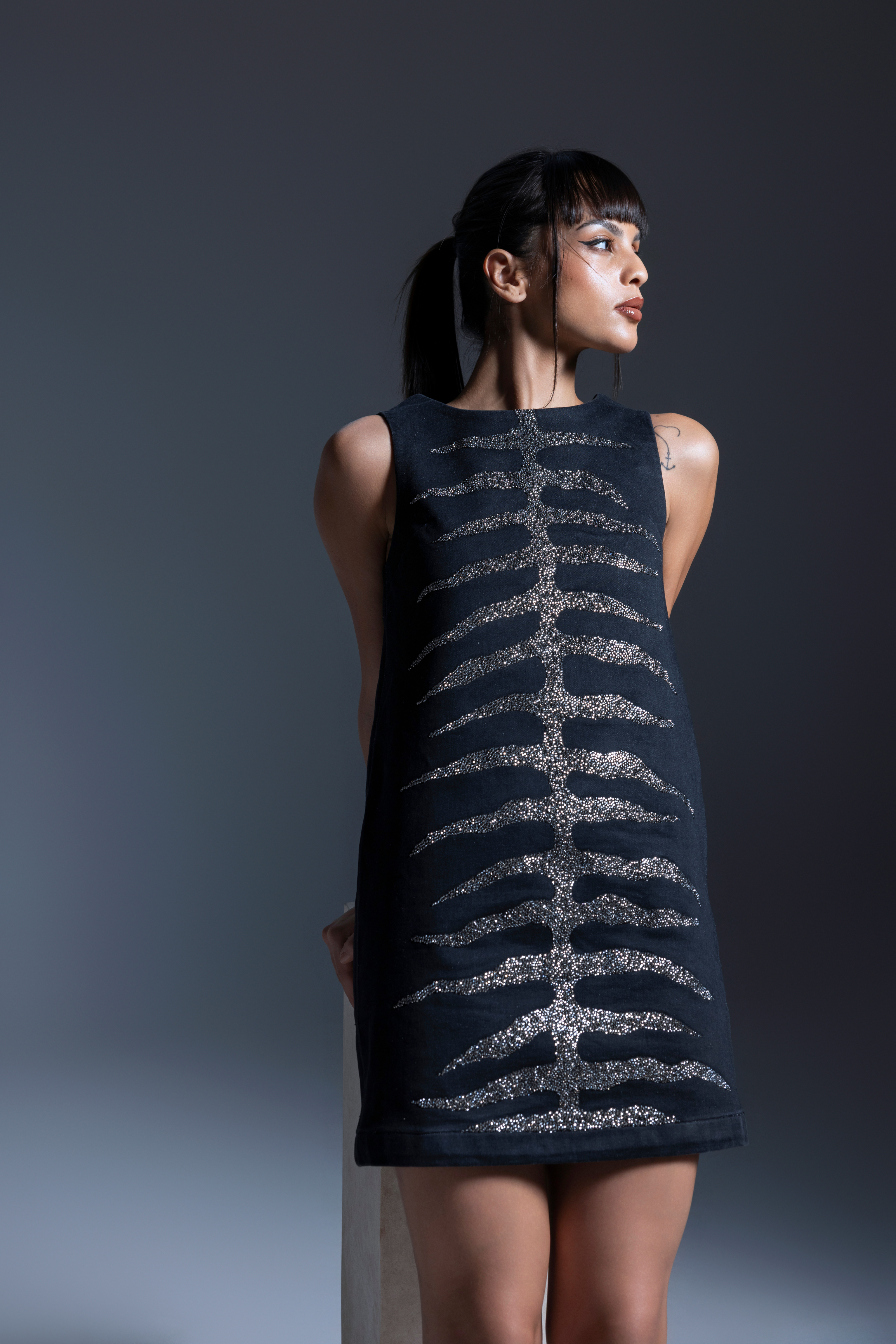 Nocturnal Black Diamonte Dress