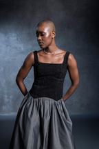 Charlotte Charcoal Studded Dress