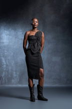 Clove Charcoal Pin Tuck Top