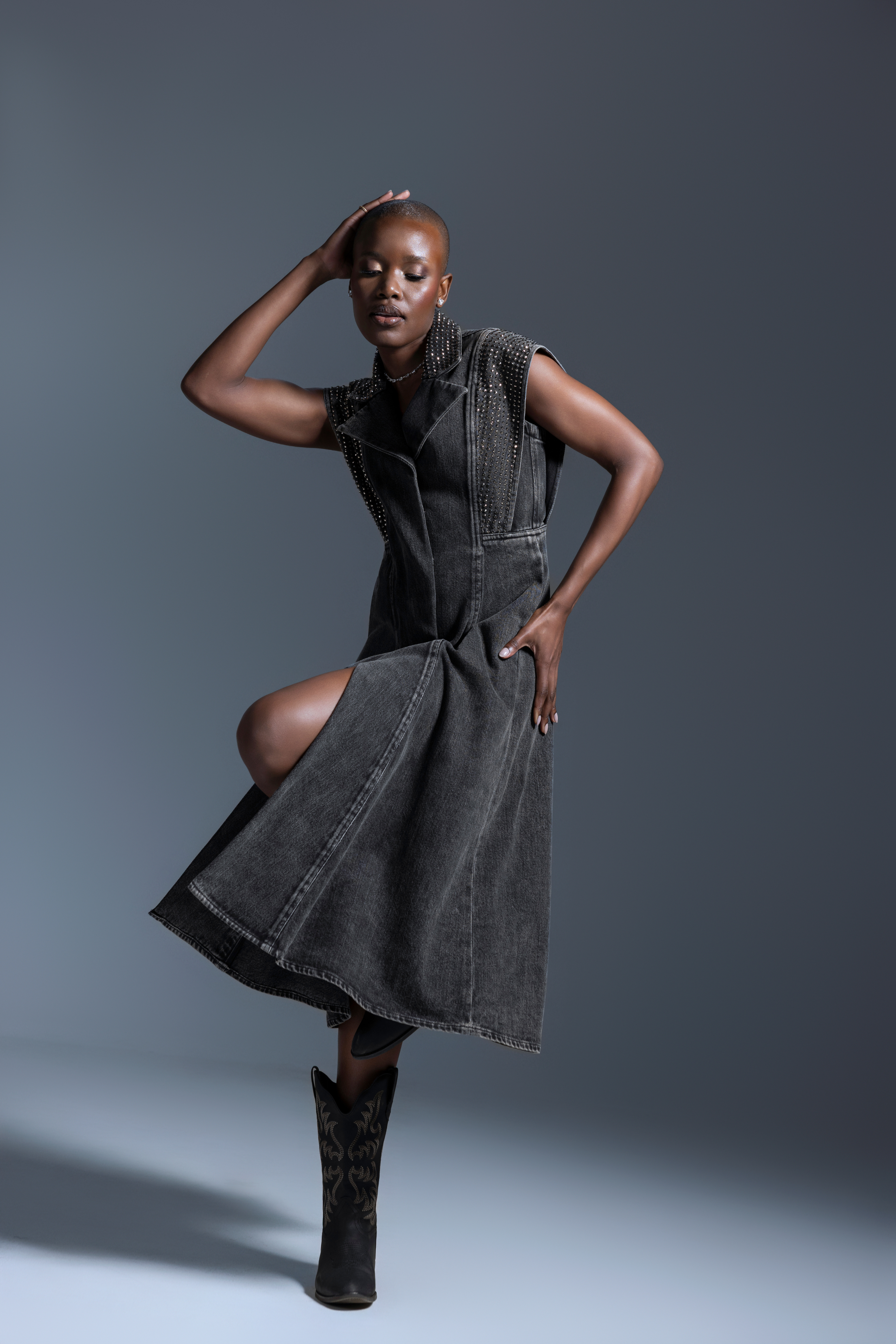 Pheobe Charcoal Studded Trench