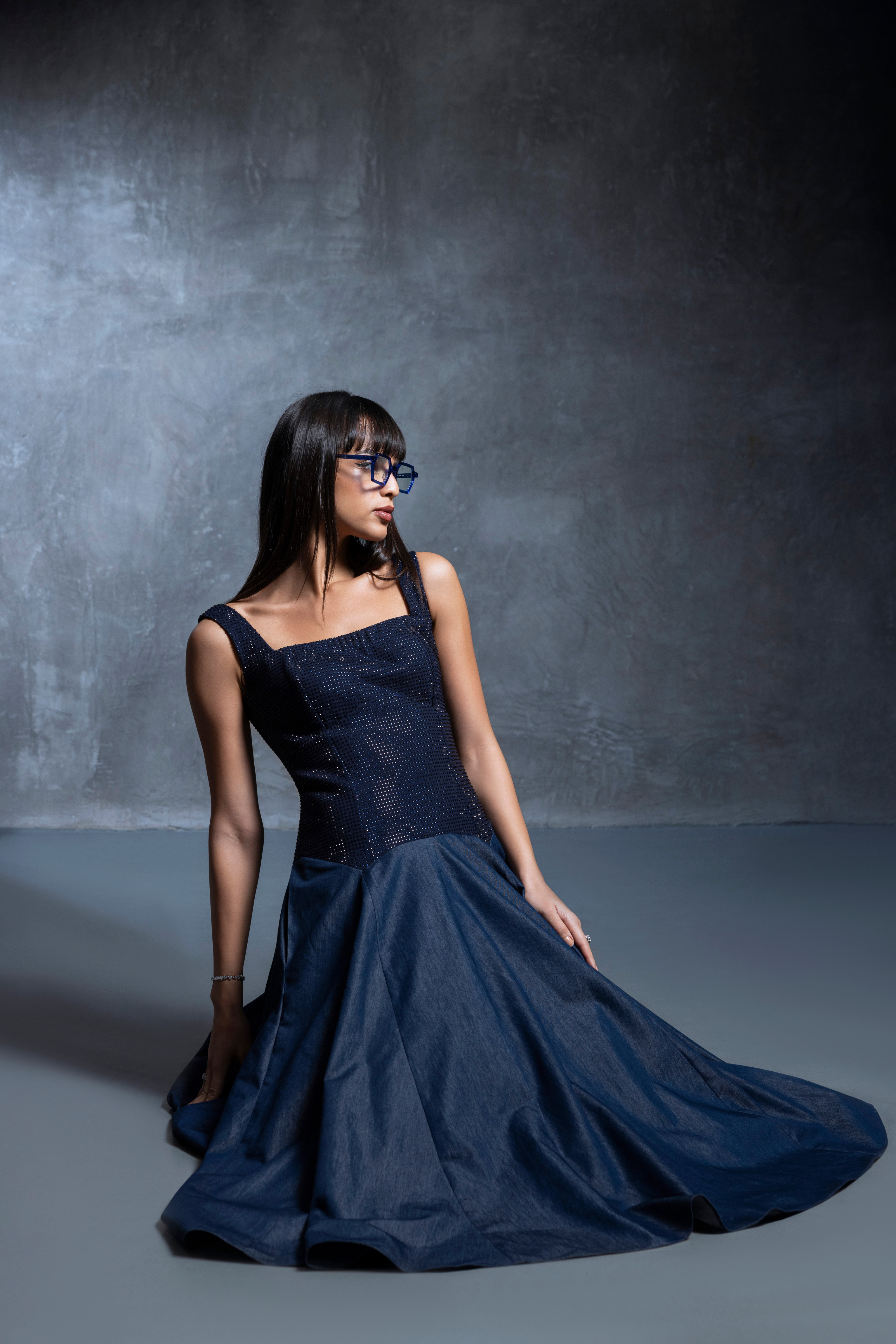 Bianca Indigo Studded Dress