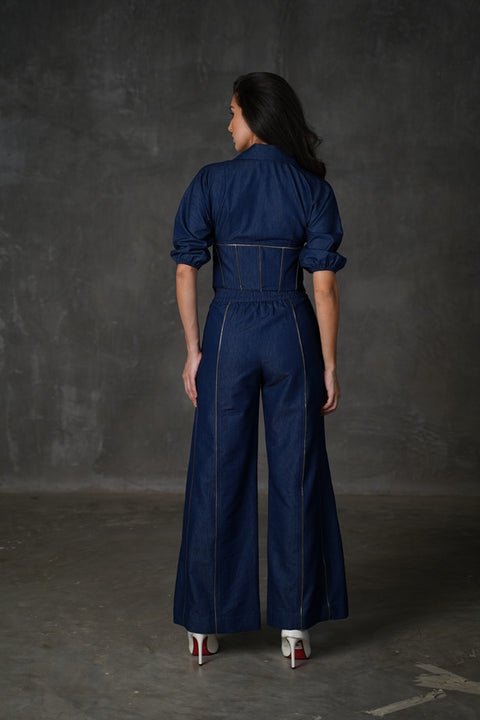 Indigo Denim Batwing Corset