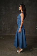 Zuri Aqua Maxi skirt