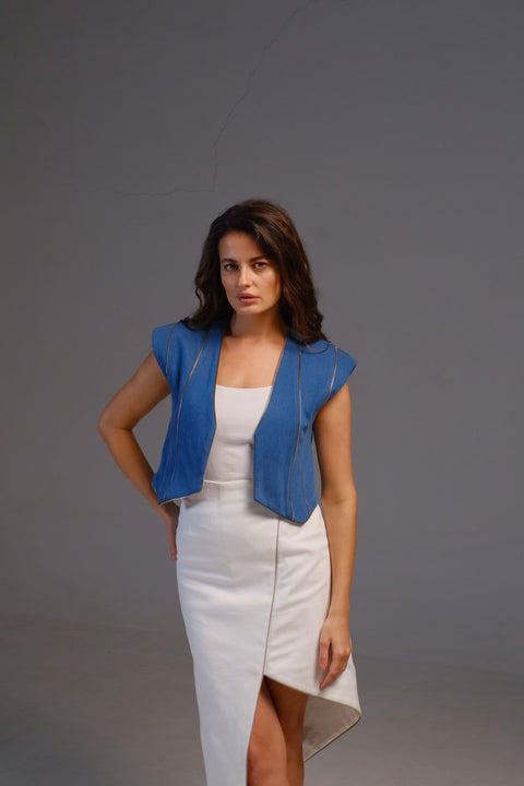 Aqua Cropped Vest