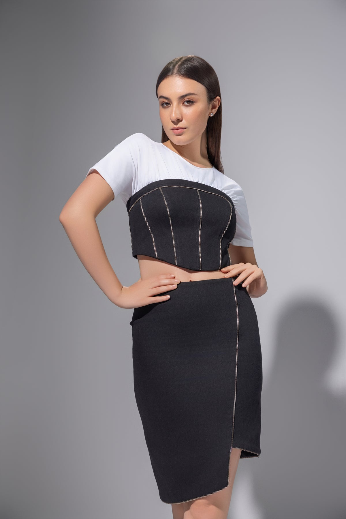 Tessa Black Tshirt Corset