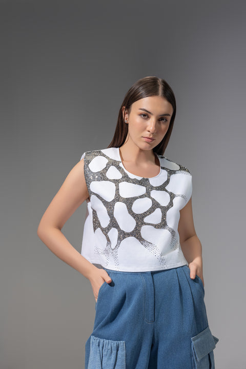 Panthera White Crop T-shirt