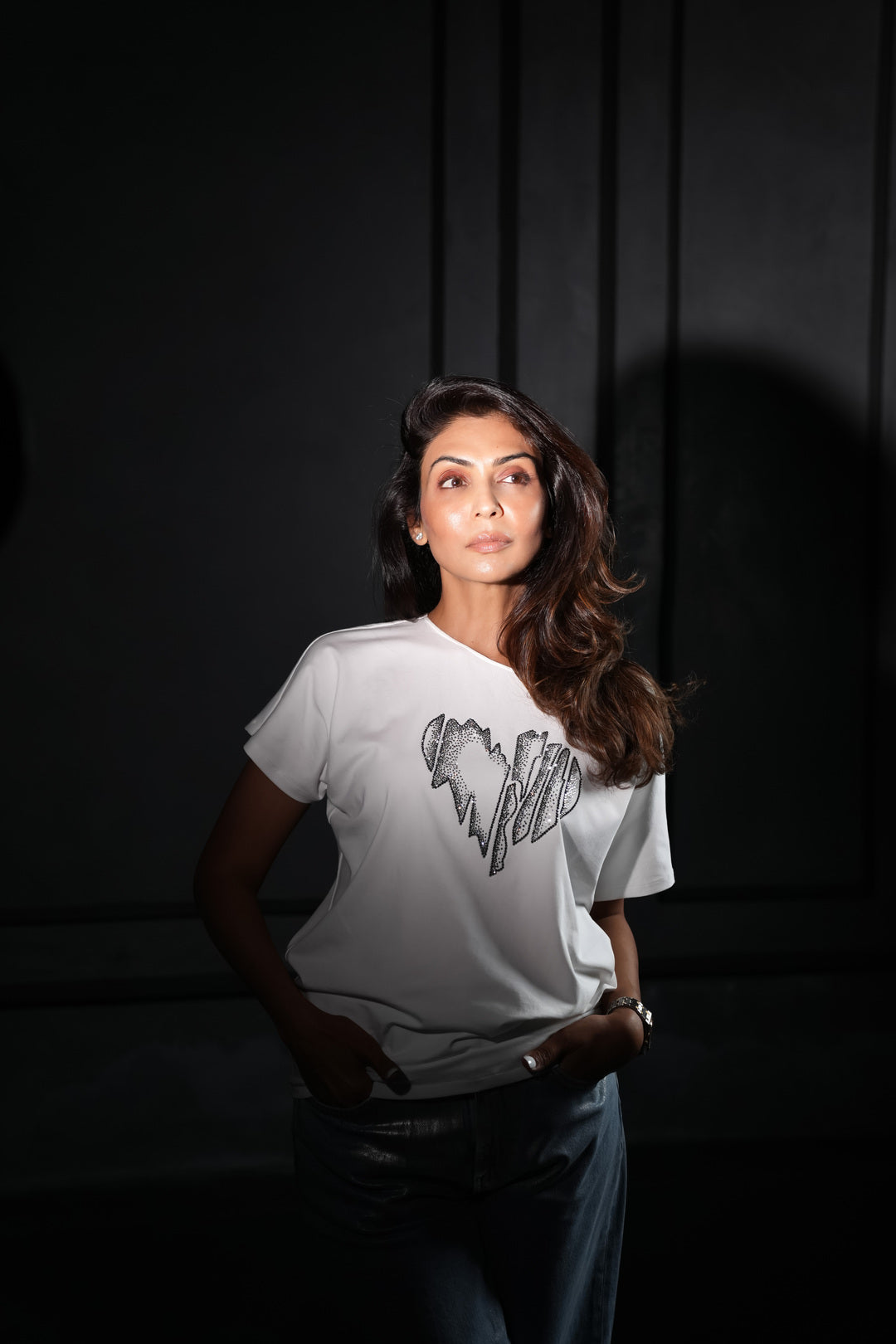 Shaded heart White Tshirt