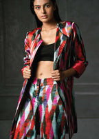 Kefi in Pink Printed Long Jacket