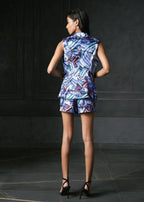 Rush in Blue Printed Skorts