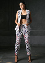 Olio in Blush Pink Printed Cigarette Pants