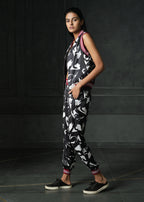 Nocturnal Printed Joggers with Maroon Grip