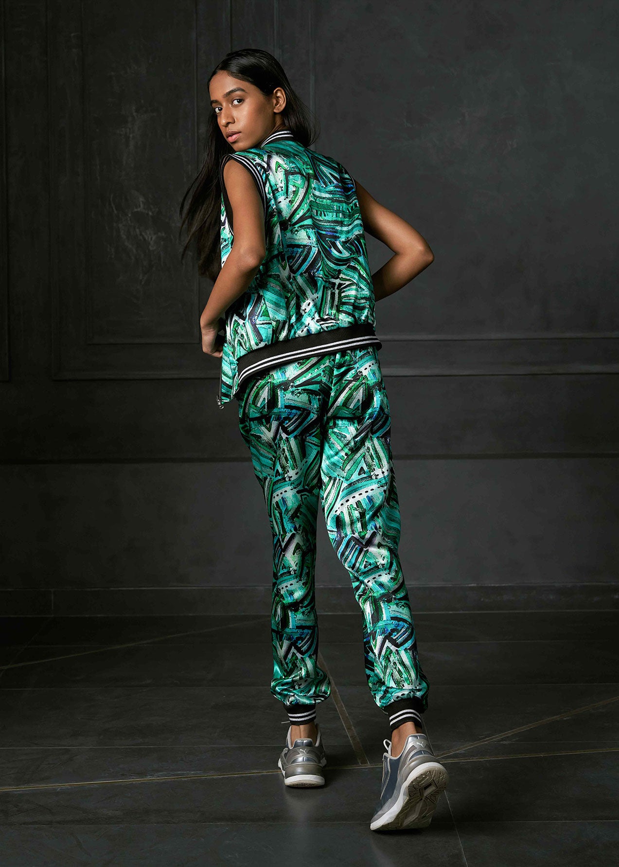 Rush in Green Printed Joggers