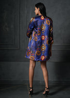 Calico in Blue Printed Long Jacket