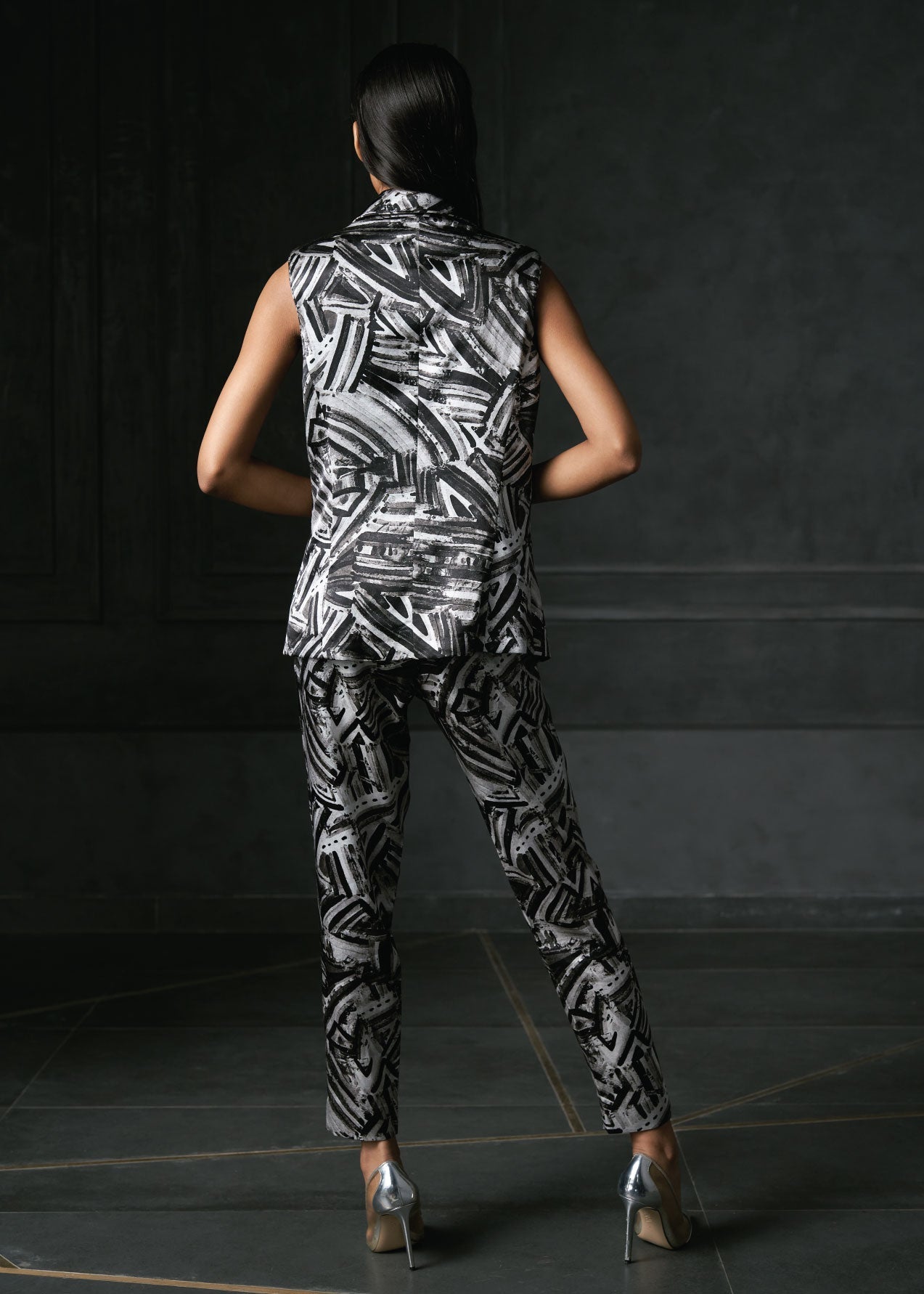Rush in Grey Printed Fitted Jacket