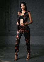 Calico in Black Printed Fitted Jacket