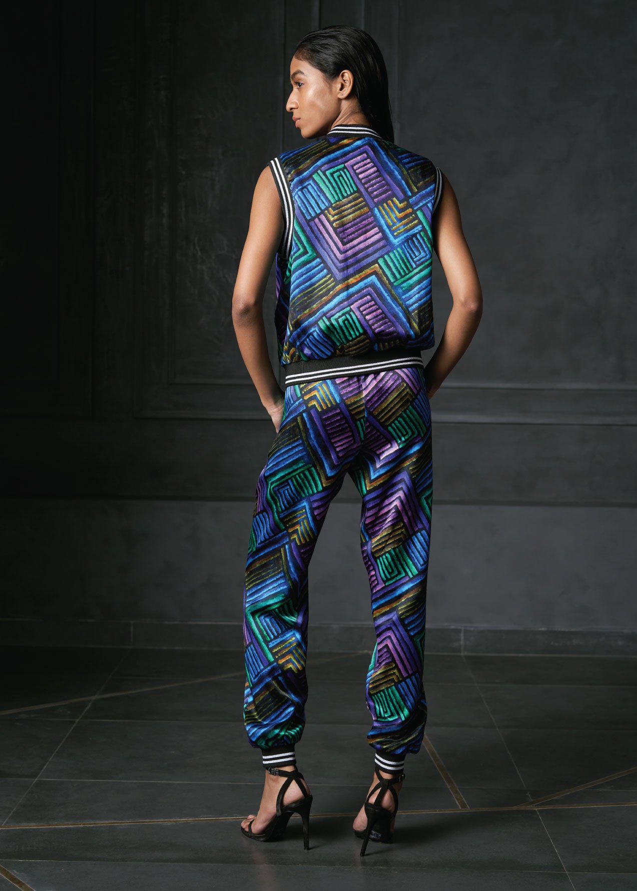 Zing in Blue Sleeveless Reversible Bomber Jacket