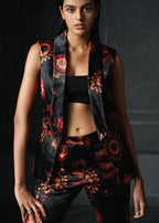Calico in Black Printed Fitted Jacket