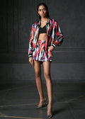 Kefi in Pink Full Sleeves Reversible Bomber Jacket