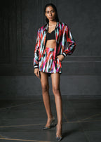 Kefi in Pink Full Sleeves Reversible Bomber Jacket