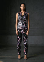 Olio in Black Printed Fitted Jacket