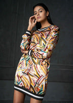Rush Full Sleeves Printed Bomber Dress