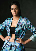 Argyle Printed Long Jacket