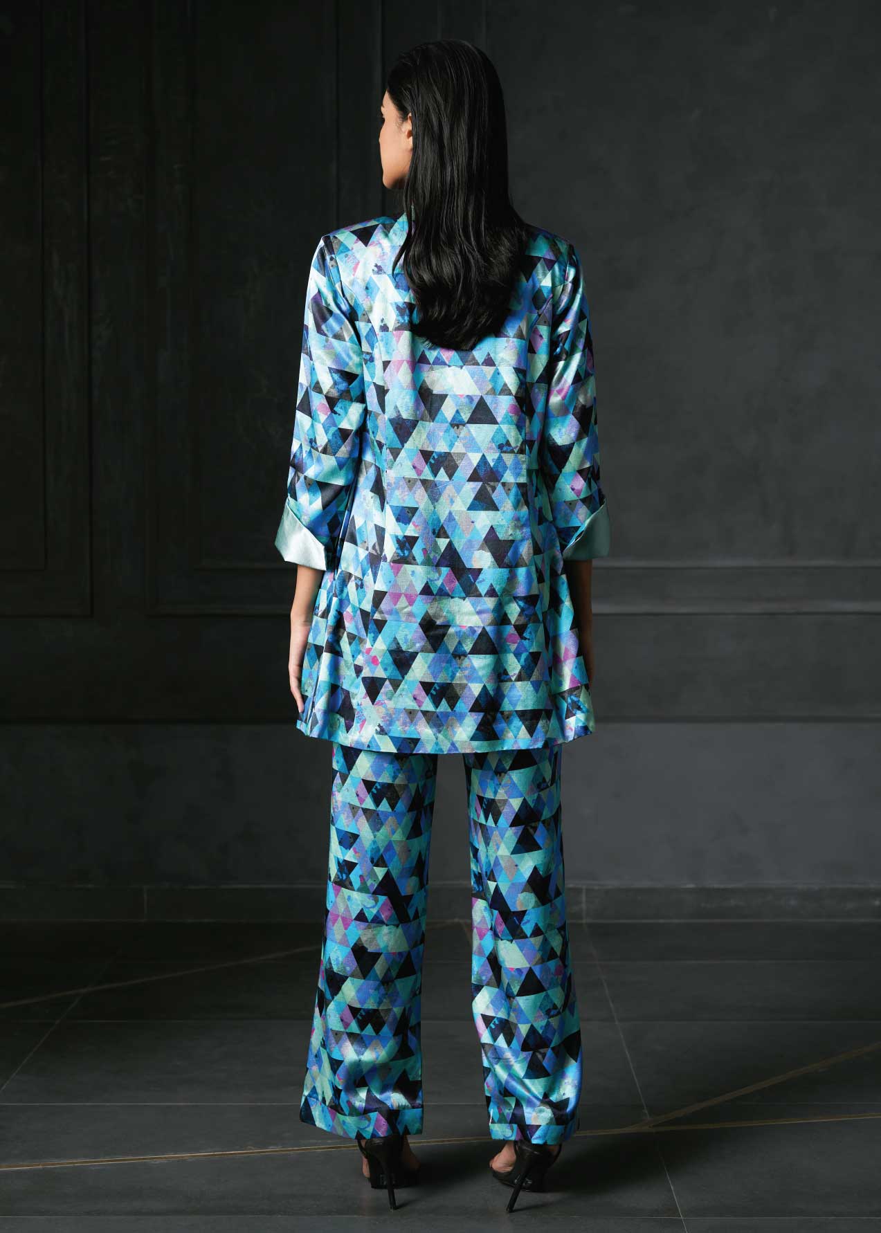 Argyle Printed Long Jacket
