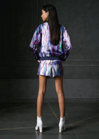 Boketto in Purple Full Sleeves Reversible Bomber Jacket