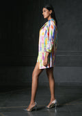 Meraki in Lilac Printed Long Jacket