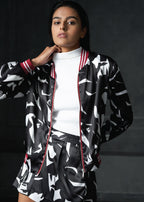 Nocturnal Full Sleeves Reversible Bomber Jacket in Maroon Grip