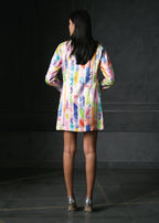Meraki in Lilac Printed Long Jacket