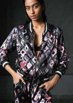 Olio in Black Full Sleeves Reversible Bomber Jacket