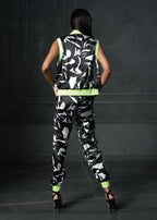 Nocturnal Sleeveless Reversible Bomber Jacket in Neon Grip